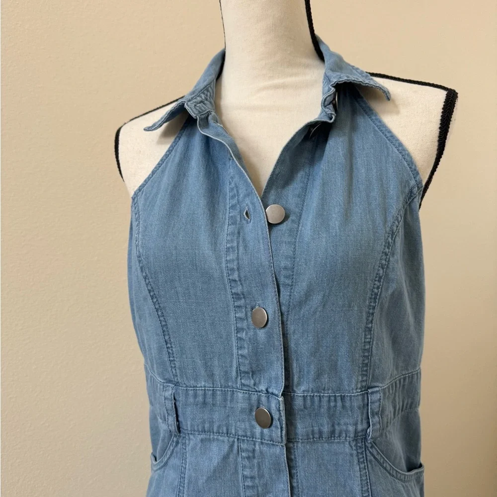 Free People Women's Sami Denim Mini Dress Bali Blue size S - Picture 5 of 9